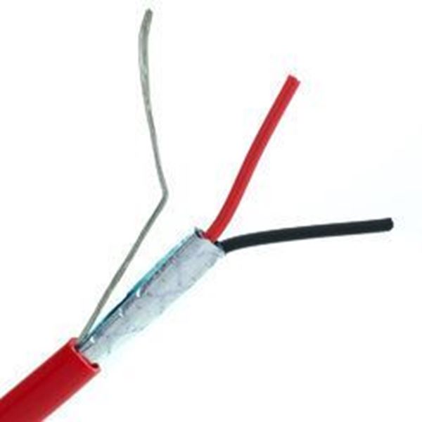 Imagen de VANGUARD cable incendio rojo 2 conductores AWG18 con pantalla, 100% cobre, caja 305 metros, listado UL