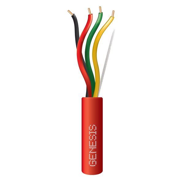 Imagen de HONEYWELL GENESIS 4101, cable incendio rojo 4 conductores AWG22, 100% cobre, caja 305, metros listado UL