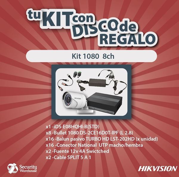 Imagen de Kit 1080p-  8 canales Full HD + disco de regalo